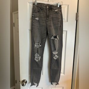 American Age Gray Ripped Skinny Jeans